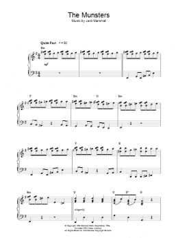 page one of The Munsters Theme (Piano Solo)