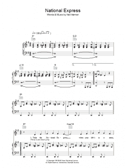 page one of National Express (Piano, Vocal & Guitar Chords)