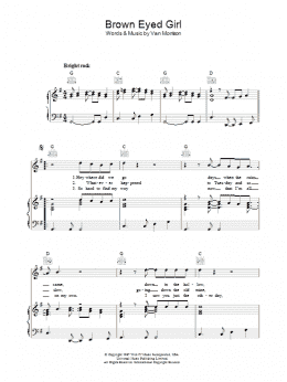 page one of Brown Eyed Girl (Piano, Vocal & Guitar Chords (Right-Hand Melody))