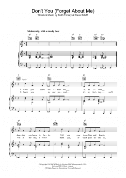 page one of Don't You (Forget About Me) (Piano, Vocal & Guitar Chords)