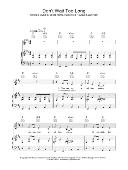 page one of Don't Wait Too Long (Piano, Vocal & Guitar Chords)