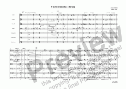 page one of Voice from the Throne (string orchestra) [2001]