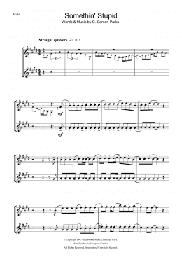 page one of Somethin' Stupid (Flute Solo)