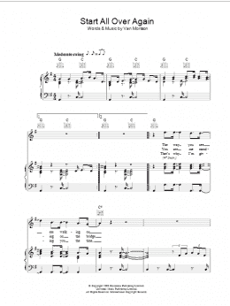 page one of Start All Over Again (Piano, Vocal & Guitar Chords)