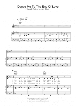 page one of Dance Me To The End Of Love (Piano, Vocal & Guitar Chords)