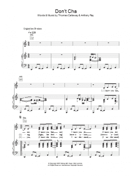 page one of Don't Cha (Piano, Vocal & Guitar Chords)