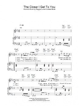 page one of The Closer I Get To You (Piano, Vocal & Guitar Chords)