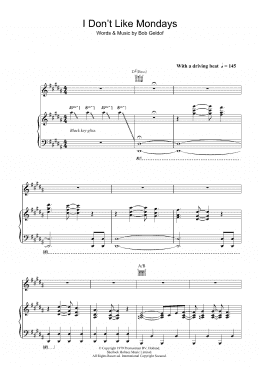 page one of I Don't Like Mondays (Piano, Vocal & Guitar Chords (Right-Hand Melody))
