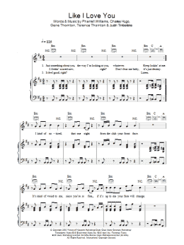 page one of Like I Love You (Piano, Vocal & Guitar Chords)