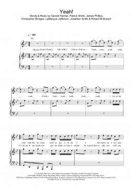 page one of Yeah! (featuring Lil Jon and Ludacris) (Piano, Vocal & Guitar Chords)