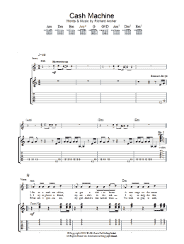 page one of Cash Machine (Guitar Tab)