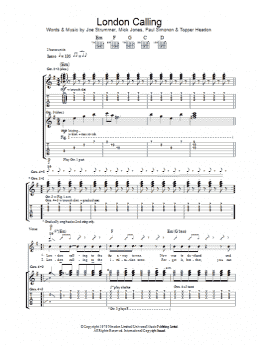 page one of London Calling (Guitar Tab)