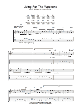 page one of Living For The Weekend (Guitar Tab)