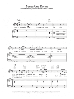 page one of Senza Una Donna (Without A Woman) (Piano, Vocal & Guitar Chords)