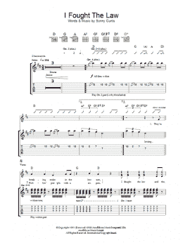 page one of I Fought The Law (Guitar Tab)