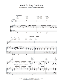 page one of Hard To Say I'm Sorry (Piano, Vocal & Guitar Chords)