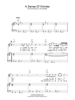 page one of A Sense Of Wonder (Piano, Vocal & Guitar Chords)