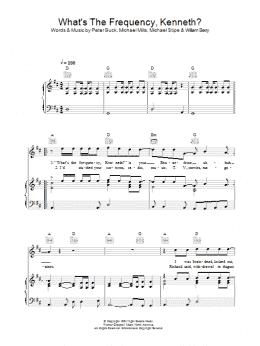 page one of What's The Frequency Kenneth? (Piano, Vocal & Guitar Chords)