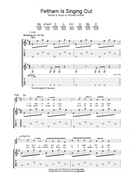 page one of Feltham Is Singing Out (Guitar Tab)
