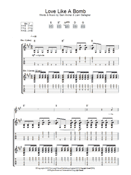page one of Love Like A Bomb (Guitar Tab)