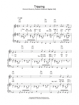 page one of Tripping (Piano, Vocal & Guitar Chords)