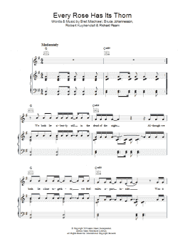 page one of Every Rose Has Its Thorn (Piano, Vocal & Guitar Chords)