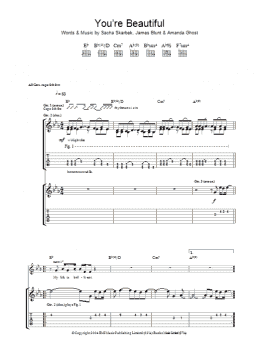 page one of You're Beautiful (Guitar Tab)