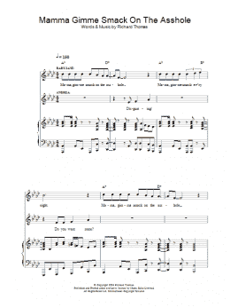page one of Mama Gimme Smack On The Asshole (from Jerry Springer The Opera) (Piano, Vocal & Guitar Chords)
