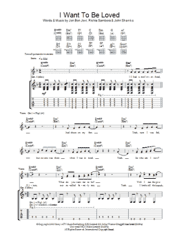 page one of I Want To Be Loved (Guitar Tab)