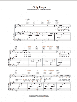 page one of Only Hope (Piano, Vocal & Guitar Chords)