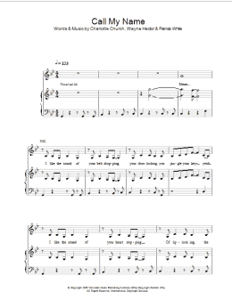 page one of Call My Name (Piano, Vocal & Guitar Chords)