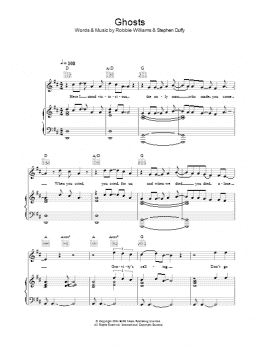 page one of Ghosts (Piano, Vocal & Guitar Chords)