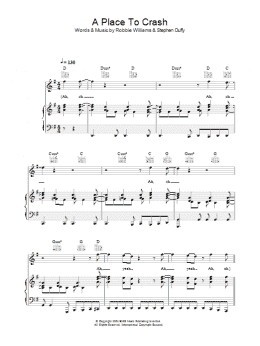 page one of A Place To Crash (Piano, Vocal & Guitar Chords)