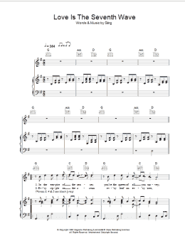 page one of Love Is The Seventh Wave (Piano, Vocal & Guitar Chords)