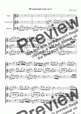 page one of Woodwind Trio for Flute,Clarinet & Bassoon