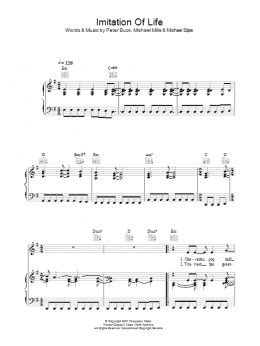 page one of Imitation Of Life (Piano, Vocal & Guitar Chords)