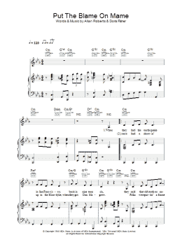 page one of Put The Blame On Mame (Piano, Vocal & Guitar Chords)