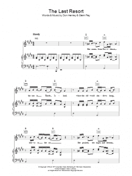 page one of The Last Resort (Piano, Vocal & Guitar Chords)