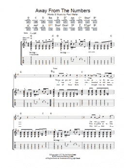 page one of Away From The Numbers (Guitar Tab)