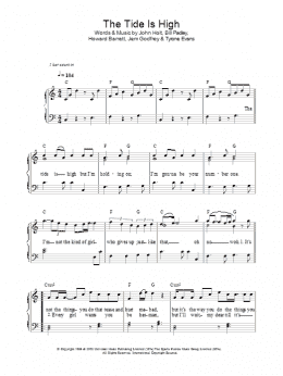 page one of The Tide Is High (Get The Feeling) (Piano, Vocal & Guitar Chords)