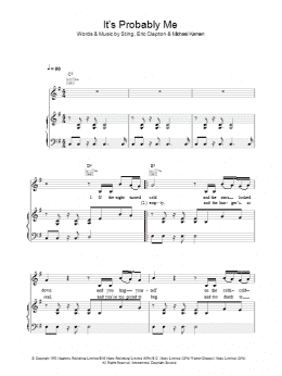 page one of It's Probably Me (Piano, Vocal & Guitar Chords)