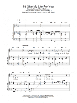 page one of I'd Give My Life For You (from Miss Saigon) (Piano, Vocal & Guitar Chords)
