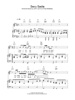 page one of Sexy Sadie (Piano, Vocal & Guitar Chords)
