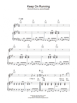 page one of Keep On Running (Piano, Vocal & Guitar Chords)
