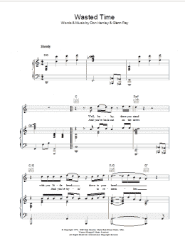 page one of Wasted Time (Piano, Vocal & Guitar Chords)