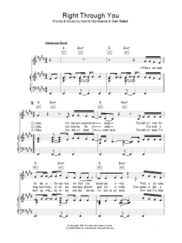 page one of Right Through You (Piano, Vocal & Guitar Chords)