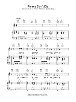 page one of Please Don't Die (Piano, Vocal & Guitar Chords)