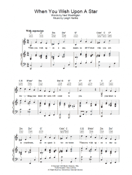 page one of When You Wish Upon A Star (from Pinocchio) (Piano, Vocal & Guitar Chords (Right-Hand Melody))