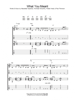 page one of What You Meant (Guitar Tab)