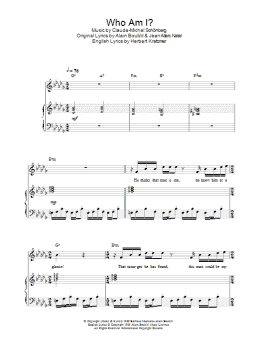 page one of Who Am I? (Piano, Vocal & Guitar Chords)